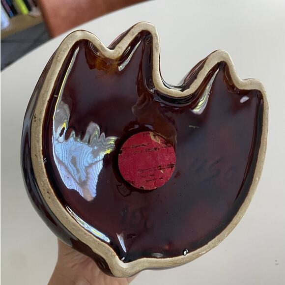 Vintage Hull Pottery Piggy Bank - Brown and Blue Glaze - Excellent Condition - Picture 5 of 7